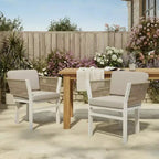 Christopher Knight Home Yuina Sedie da pranzo moderne da esterno in alluminio con cuscino (set da 2)