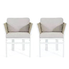 Christopher Knight Home Yuina Sedie da pranzo moderne da esterno in alluminio con cuscino (set da 2)