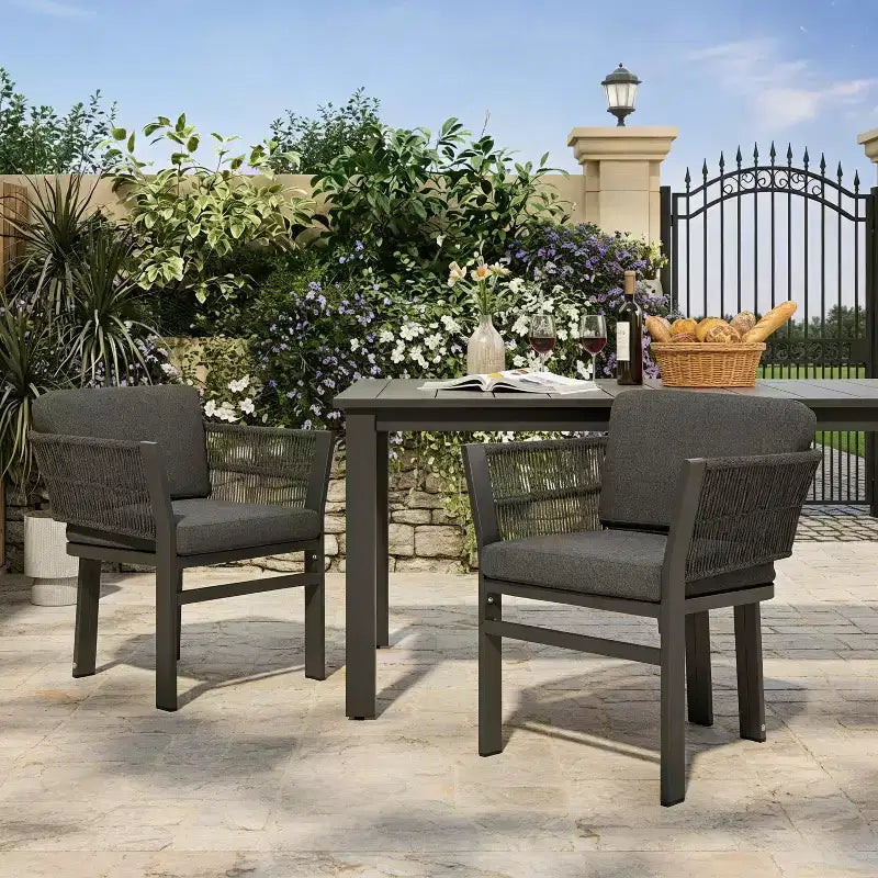 Christopher Knight Home Yuina Modern Patio Aluminium Dining Chairs with Cushion (Set of 2)