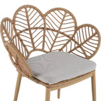 Set di 2 Poltrone Esterne in Vimini, Sedie da Pranzo da Giardino in Rattan, Poltrone Pavone Papasan con Cuscino Idrorepellente, Beige+Marrone - ModernLuxe