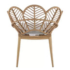Set di 2 Poltrone Esterne in Vimini, Sedie da Pranzo da Giardino in Rattan, Poltrone Pavone Papasan con Cuscino Idrorepellente, Beige+Marrone - ModernLuxe