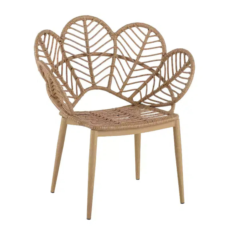 Set di 2 Poltrone Esterne in Vimini, Sedie da Pranzo da Giardino in Rattan, Poltrone Pavone Papasan con Cuscino Idrorepellente, Beige+Marrone - ModernLuxe
