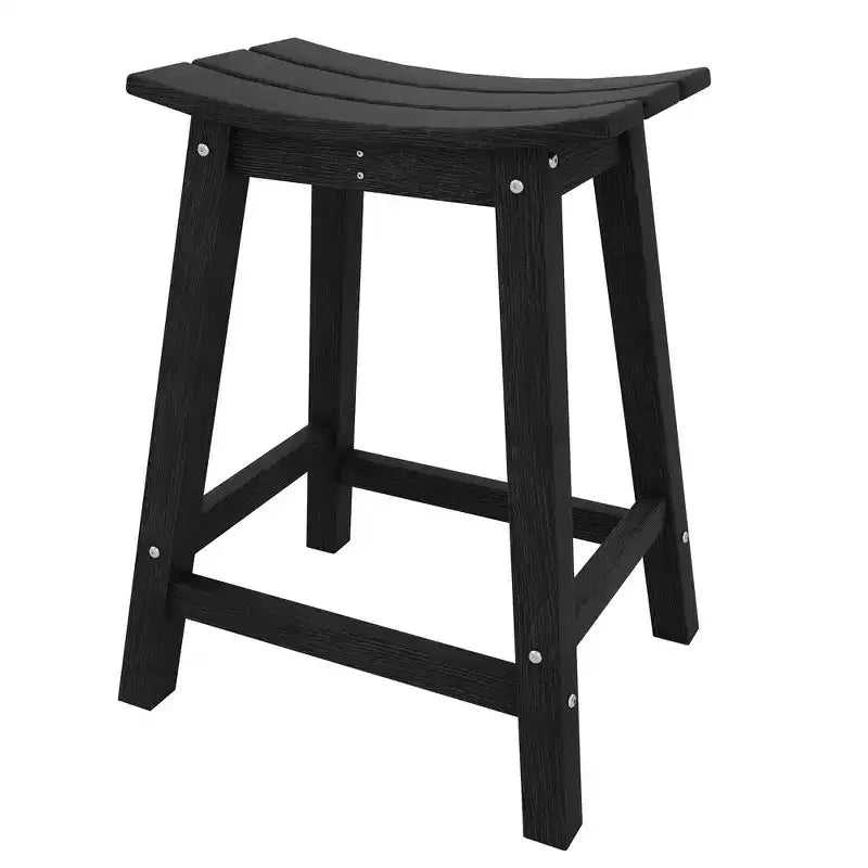 Patio HDPE Weatherproof Bar Stools, HDPE Weather Resistance Counter Height Bars Stools, Outdoor Resin Bar Chairs with Footrest