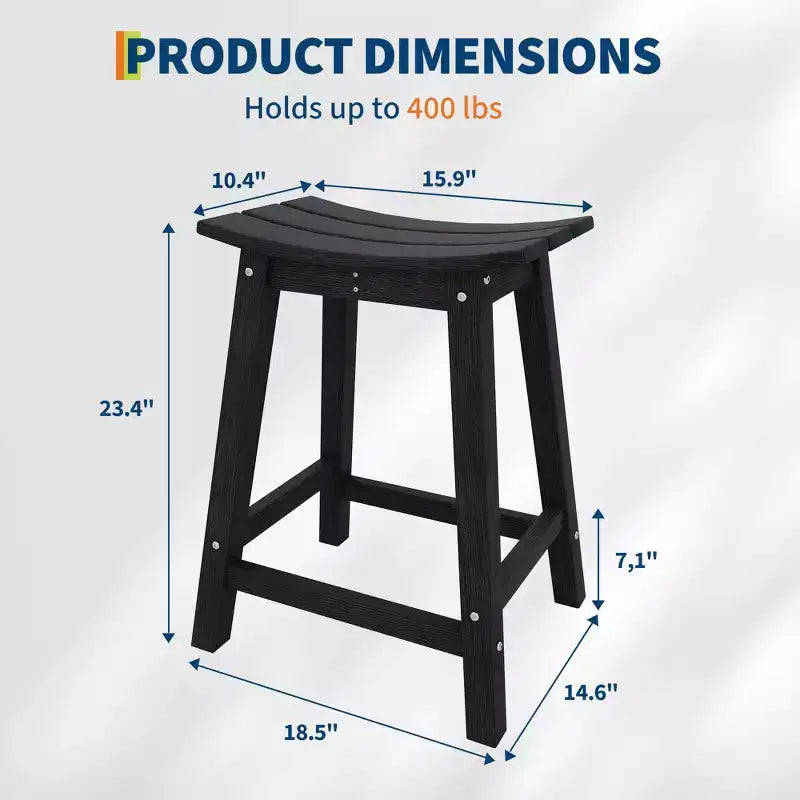 Tabourets de bar d'extérieur en PEHD résistant aux intempéries, tabourets de bar en PEHD résistants aux intempéries de hauteur comptoir, chaises de bar d'extérieur en résine avec repose-pieds