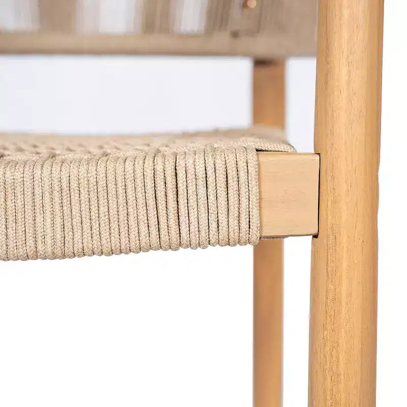 Christopher Knight Home Tao, sedie da pranzo Boho per patio in legno di acacia con intreccio in corda (set da 2)
