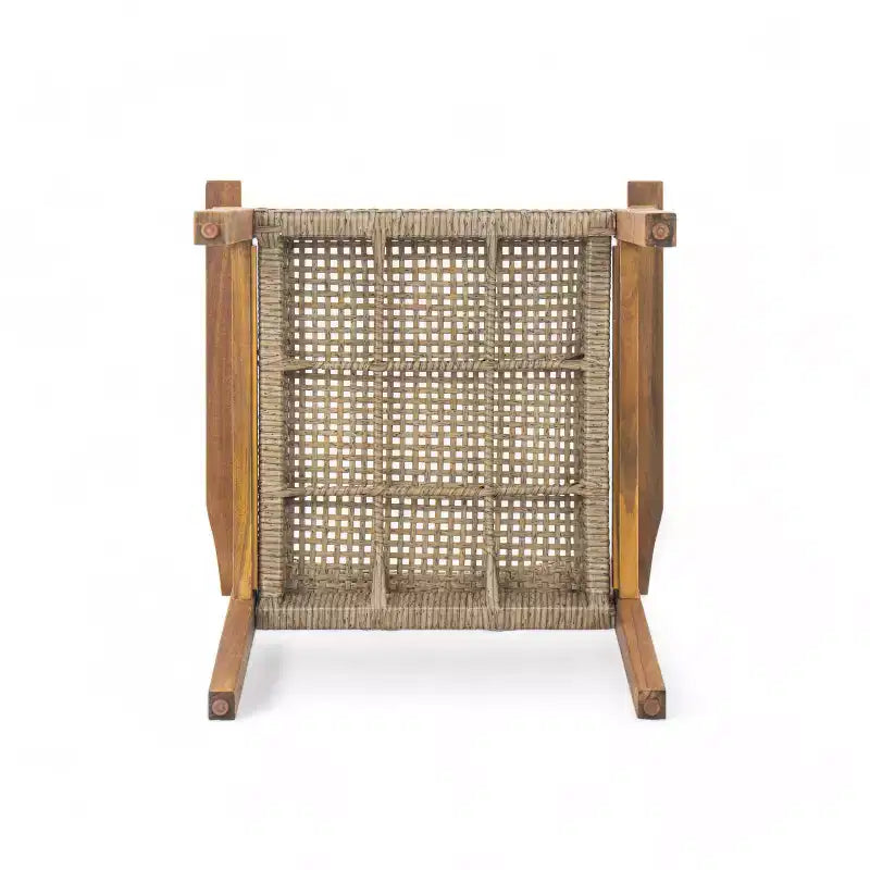 Set di 2 sedie da pranzo per esterni, sedie ergonomiche da giardino, poltrona resistente alle intemperie, legno di acacia e vimini, teak - ModernLuxe