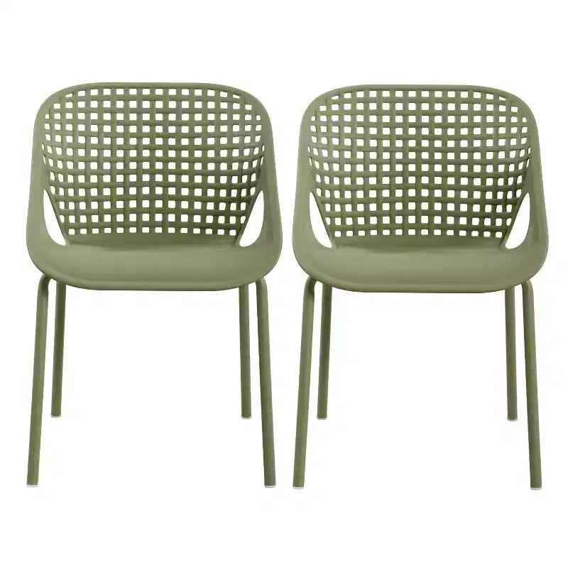 Christopher Knight Home Chaitanya Sedie moderne in ferro e plastica per patio (set da 2)