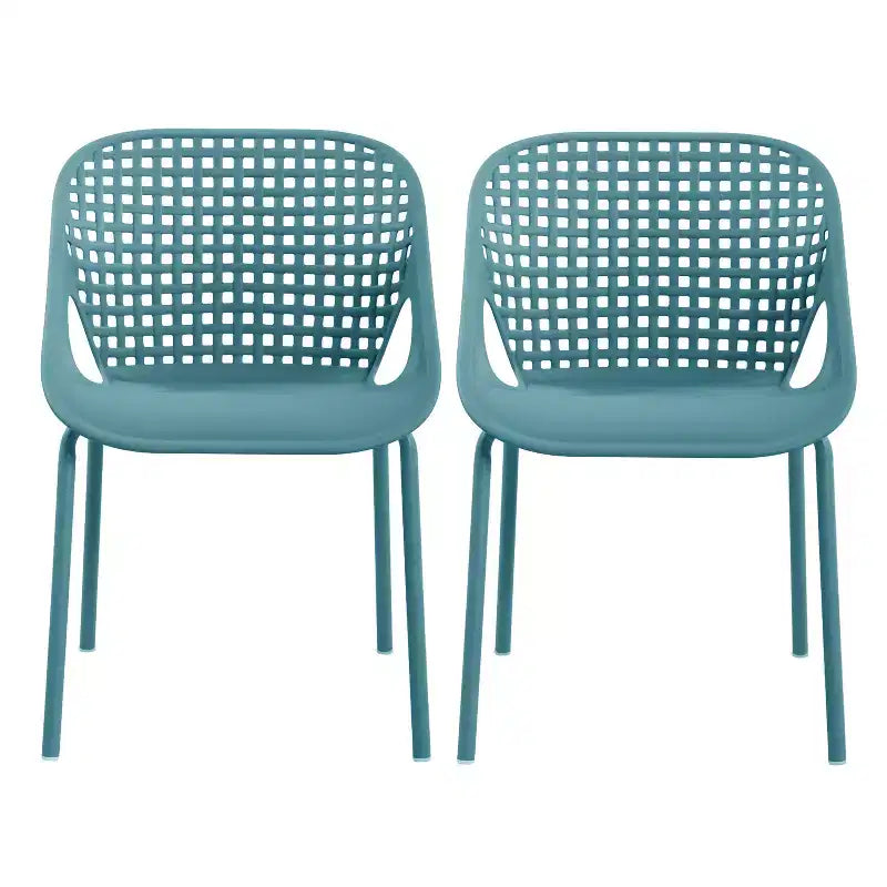 Christopher Knight Home Chaitanya Sedie moderne in ferro e plastica per patio (set da 2)