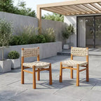 Christopher Knight Home Yolaine Chaise de salle à manger d'extérieur en acacia et rotin tressé (Lot de 2)