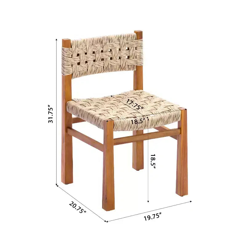Christopher Knight Home Yolaine Chaise de salle à manger d'extérieur en acacia et rotin tressé (Lot de 2)