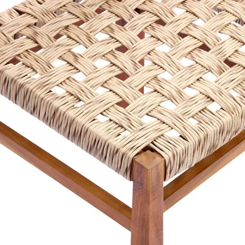 Christopher Knight Home Yolaine Chaise de salle à manger d'extérieur en acacia et rotin tressé (Lot de 2)