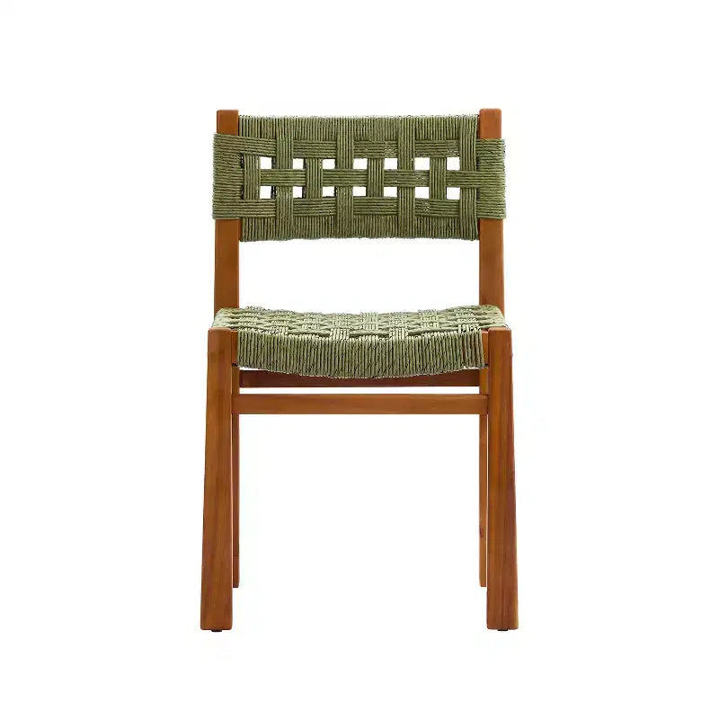 Christopher Knight Home Yolaine Chaise de salle à manger d'extérieur en acacia et rotin tressé (Lot de 2)