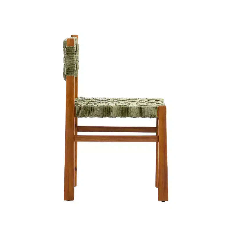 Christopher Knight Home Yolaine Chaise de salle à manger d'extérieur en acacia et rotin tressé (Lot de 2)