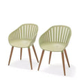 Urban Elements 2-Piece Recycled Resin Patio Dining Armchair Set Green