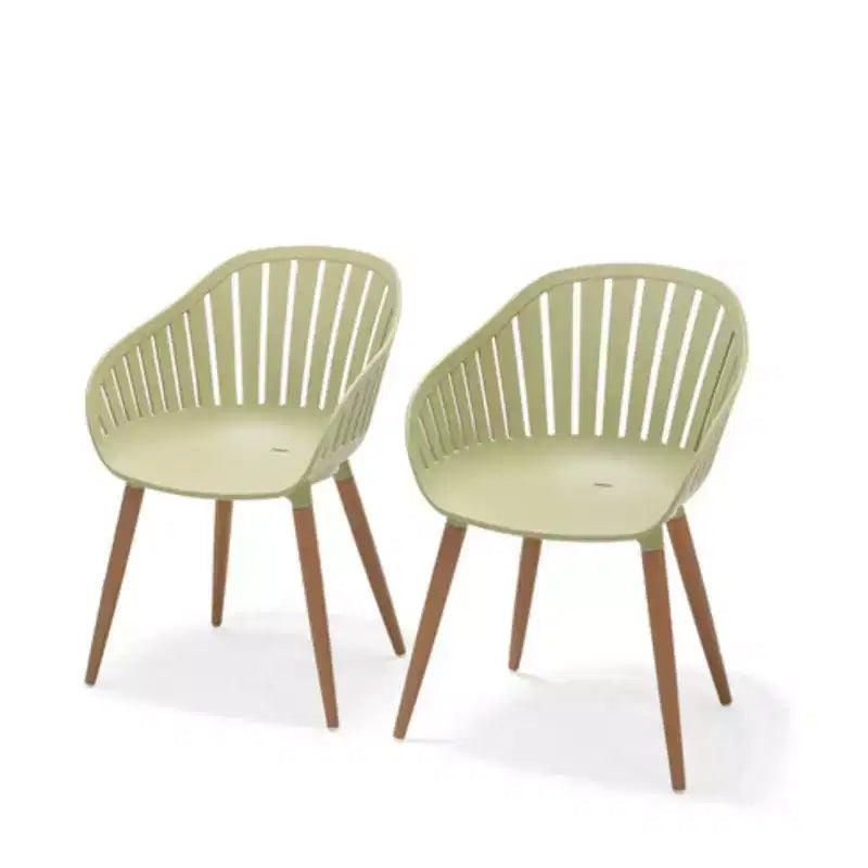 Urban Elements 2-Piece Recycled Resin Patio Dining Armchair Set Green