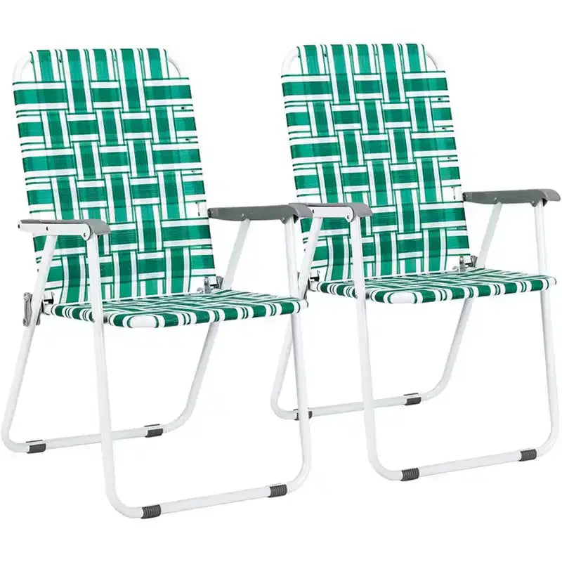 VINGLI Patio Lawn Webbed Folding Chairs ,Outdoor Beach Chair Portable Dining Chair for ir for Outdoor Yard, Garden