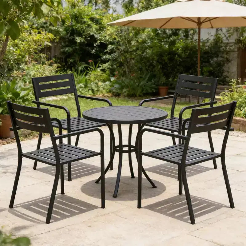 Clihome Stackable Dining Chairs with Ergonomic Armrests, Set of 4