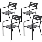 Chaises de salle à manger empilables Clihome avec accoudoirs ergonomiques, lot de 4