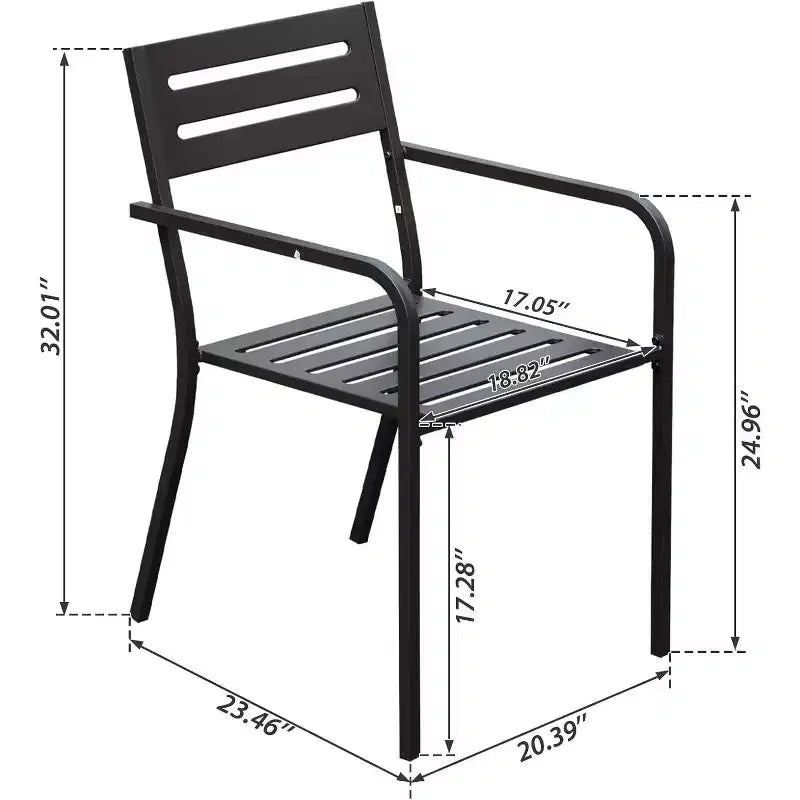 Chaises de salle à manger empilables Clihome avec accoudoirs ergonomiques, lot de 4