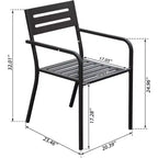 Chaises de salle à manger empilables Clihome avec accoudoirs ergonomiques, lot de 4