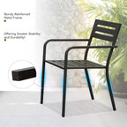 Chaises de salle à manger empilables Clihome avec accoudoirs ergonomiques, lot de 4