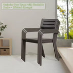 Chaises de salle à manger empilables Clihome avec accoudoirs ergonomiques, lot de 4