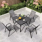 Set di 4 sedie da pranzo per esterni Whisen, sedie da patio robuste con seduta ampia ed ergonomica e tessuto impermeabile