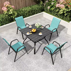 Set di 4 sedie da pranzo per esterni Whisen, sedie da patio robuste con seduta ampia ed ergonomica e tessuto impermeabile