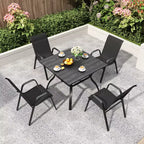 Set di 4 sedie da pranzo per esterni Whisen, sedie da patio robuste con seduta ampia ed ergonomica e tessuto impermeabile