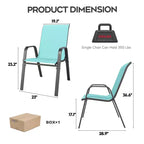 Set di 4 sedie da pranzo per esterni Whisen, sedie da patio robuste con seduta ampia ed ergonomica e tessuto impermeabile