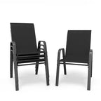 Set di 4 sedie da pranzo per esterni Whisen, sedie da patio robuste con seduta ampia ed ergonomica e tessuto impermeabile