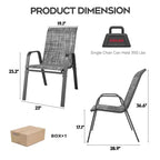 Set di 4 sedie da pranzo per esterni Whisen, sedie da patio robuste con seduta ampia ed ergonomica e tessuto impermeabile