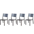 Amazonia 4-Piece Rust-Free Aluminum Patio Sidechair Set Grey