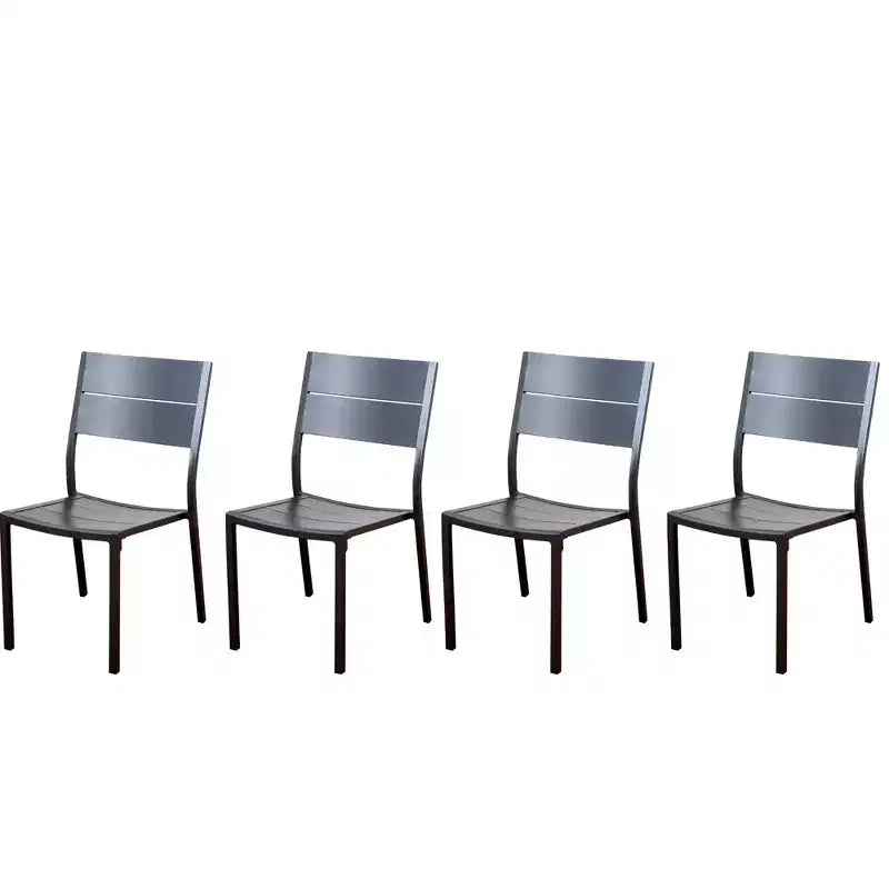 Amazonia 4-Piece Rust-Free Aluminum Patio Sidechair Set Grey