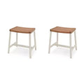 Amazonia 2-Piece Teak Finish Wood 100% FSC and Aluminum Patio Stool Set