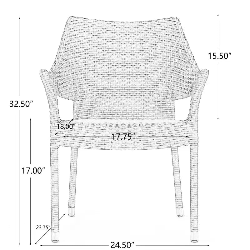 Christopher Knight Home Tatienne, sedie da pranzo moderne impilabili in rattan per patio (set da 4)