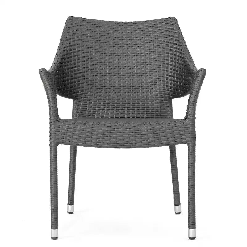 Christopher Knight Home Tatienne, sedie da pranzo moderne impilabili in rattan per patio (set da 4)
