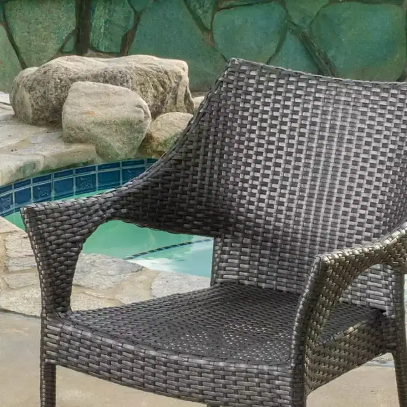 Christopher Knight Home Tatienne, sedie da pranzo moderne impilabili in rattan per patio (set da 4)