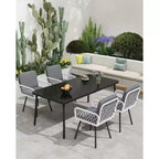 Set di 2 sedie da pranzo per esterni, telaio in metallo nero e rattan intrecciato a mano bianco, poltrone da portico con cuscino per giardino, balcone, terrazza, cortile