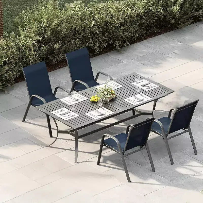 4PCS Outdoor Stackable Dining Chairs, All Weather Lightweight Textilene Patio Chairs Set, 140 Kg Capacity Chairs for Backyard Poolside Garden