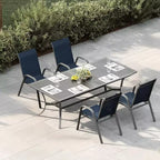 4PCS Outdoor Stackable Dining Chairs, All Weather Lightweight Textilene Patio Chairs Set, 140 Kg Capacity Chairs for Backyard Poolside Garden
