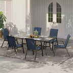 Set di 4 sedie da pranzo impilabili per esterni, sedie da patio in textilene leggero per tutte le stagioni, sedie con capacità di 140 kg per giardino, bordo piscina e cortile