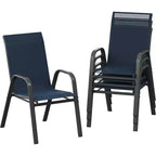 Set di 4 sedie da pranzo impilabili per esterni, sedie da patio in textilene leggero per tutte le stagioni, sedie con capacità di 140 kg per giardino, bordo piscina e cortile