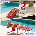 Sdraio Pieghevole con Foro Facciale 75 x 28, Poltrona Reclinabile Portatile, Schienale Regolabile in 5 Posizioni, Include Cuscino e Tasca Laterale per la Spiaggia