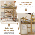 Letto a soppalco singolo con scaletta rimovibile e ringhiera di sicurezza completa, letto a soppalco singolo con struttura in metallo robusto capacità di carico 180 kg, salvaspazio