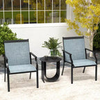 Costway Set di 4 Sedie da Giardino Poltrone da Esterno con Robusta Struttura in Metallo