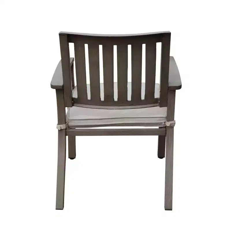 Sedia da pranzo moderna da esterno in alluminio con cuscino (set da 2), grigio scuro e argento