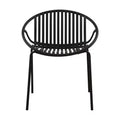 Patio Dining Chairs Stackable Chairs with Breathable Design Modern Simple Art Style (Set of 2),Metal Legs+Plastic backrest,Black