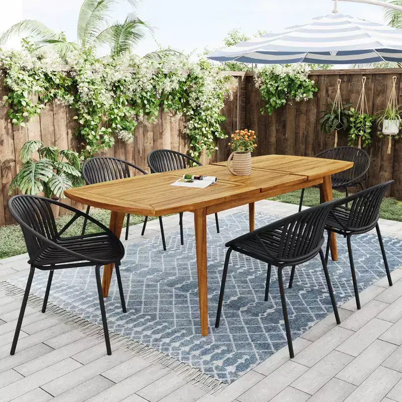 Sedie da pranzo per patio Sedie impilabili dal design traspirante in stile artistico moderno e semplice (set da 2), gambe in metallo + schienale in plastica, nero
