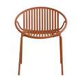 Patio Dining Chairs Stackable Chairs with Breathable Design Modern Simple Art Style (Set of 2),Metal Legs+Plastic backrest,Orange